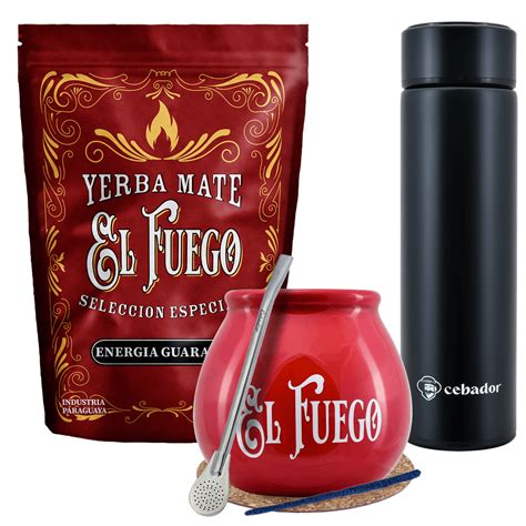 Yerba Mate El Fuego Moc 500g Calabash Thermos Set Sets Yerba Mate