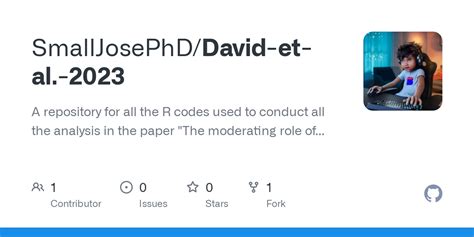 GitHub SmallJosePhD David Et Al 2023 A Repository For All The R