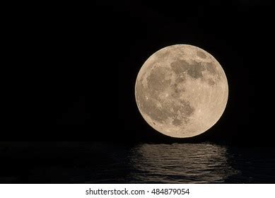 Full Moon Over Cold Night Water Stock Photo Shutterstock