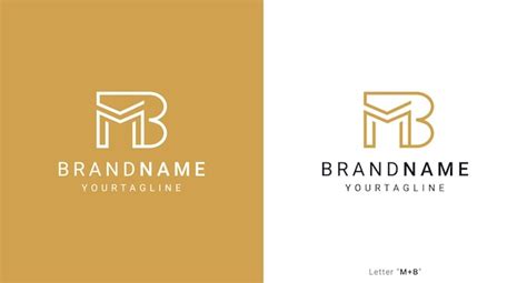 Modelo vetorial de design de logotipo criativo e mínimo de letra mb ou