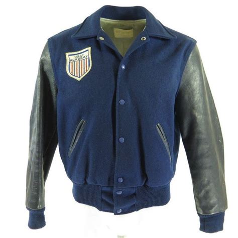 Vintage 60s Usaf Letterman Jacket Mens 40 Holloway Wool Leather Patch