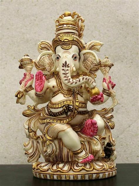 HINDU GOD LORD Ganesha Ganpati Idol Sculptures Statue Figurine Home