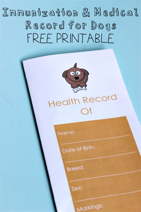 Printable Dog Health Record