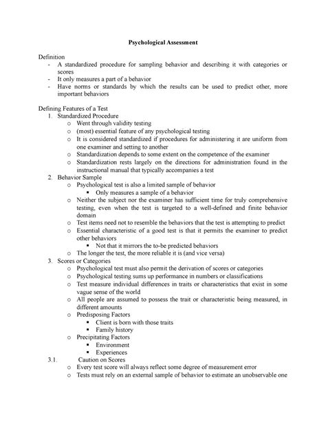 Psych Assess Midterms Reviewer Psychological Assessment Definition