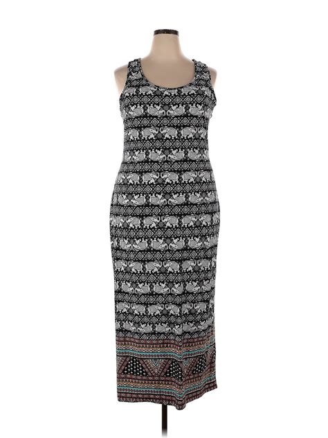 Derek Heart Multi Color Gray Casual Dress Size 2x Plus 43 Off