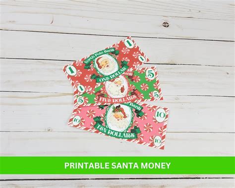 Printable Christmas Play Money North Pole Santa Bucks For Etsy