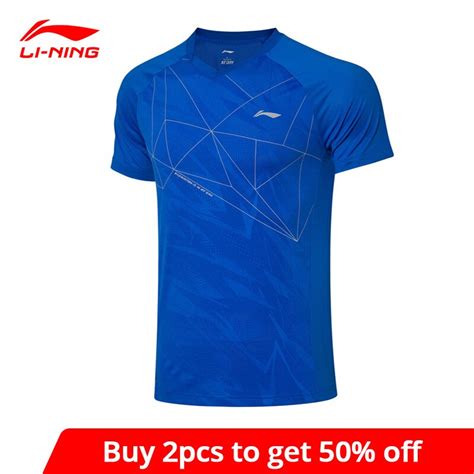 Li Ning Men Badminton T Shirts Competition Suits At Dry Breathable