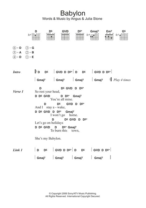 Babylon by Angus & Julia Stone - Guitar Chords/Lyrics - Guitar Instructor