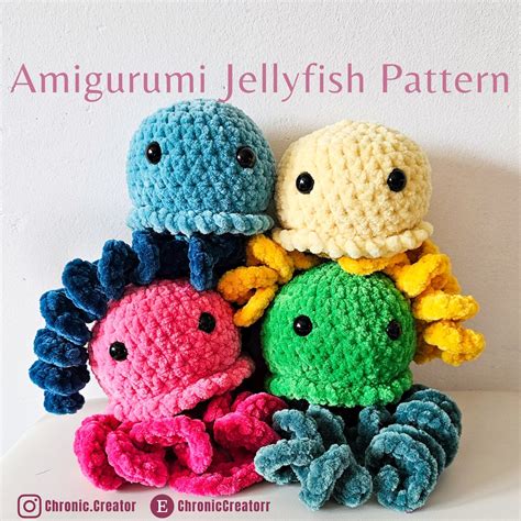 Amigurumi Quallen Anleitung Quallen H Keln Anleitung Etsy De