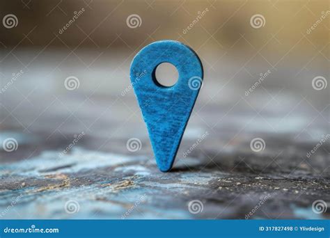 Blue Map Pin Icon On Textured Surface Stock Illustration Illustration