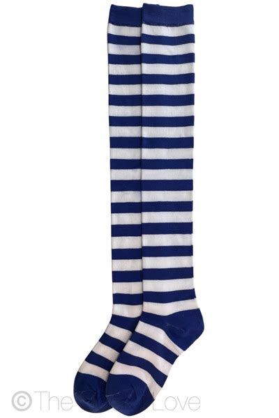 Royal Blue Sailor Thigh High Socks