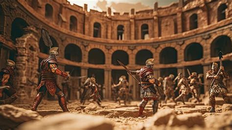 Premium Photo | Roman gladiators fighting in a colosseum