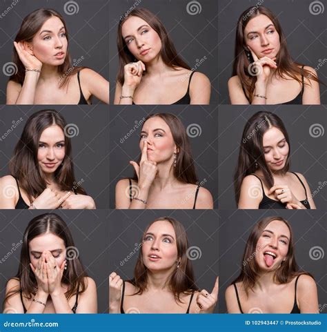 Female Different Emotions Set Stock Image Image Of Feeling Caucasian