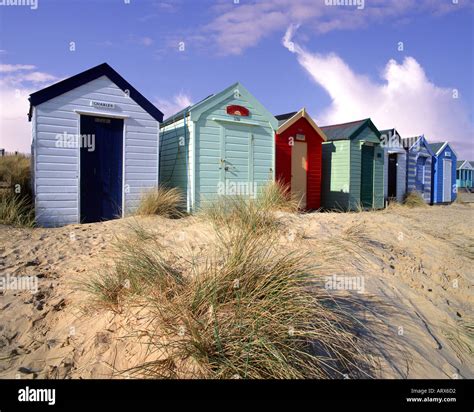 Gb Suffolk Beach Huts At Southwold Stock Photo Alamy