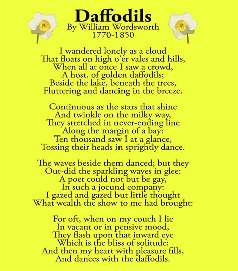 Daffodils Poem William Wordsworth Summary At Rosemarie Leeann Blog