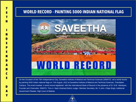 World Record Painting Indian National Flag Oral Pathology Saveetha