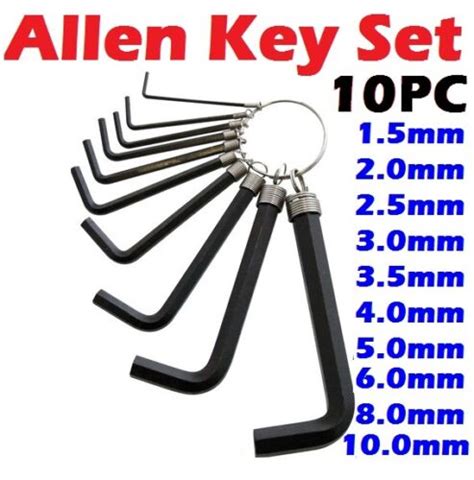 Pc Metric Hex Hexagon Allen Alan Key Wrench Set Mm Mm With