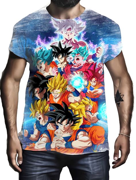 Camisa Camiseta Goku Super Sayajin Vers Es Dragon Ball Z Elo