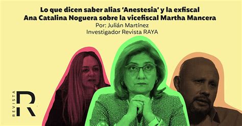 Lo Que Dicen Saber Alias ‘anestesia Y La Exfiscal Ana Catalina Noguera Sobre La Vicefiscal