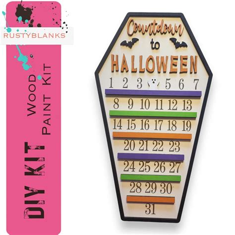 Countdown To Halloween Coffin Calendar Diy Unfinished Blanks To