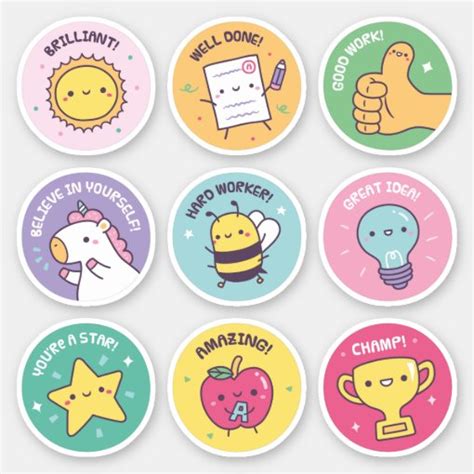 Cute Positive Motivational Reward Stickers Zazzle