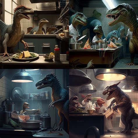 The Kitchen Scene From Jurassic Park But With Scientifically Accurate Velociraptors R