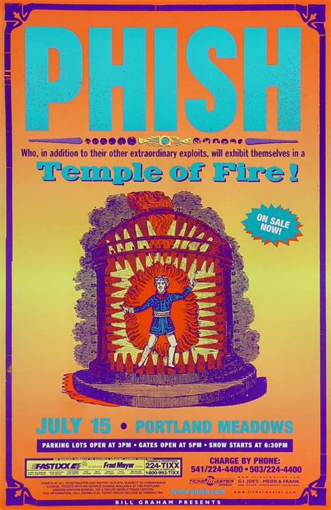 Phish Vintage Concert Poster from Portland Meadows, Jul 15, 1998 at Wolfgang's