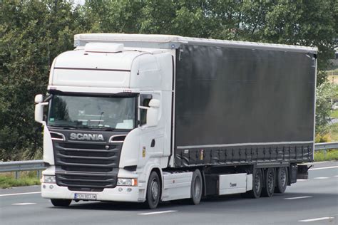 Scania R Series Topline From Unknown Poland Transport In Movement