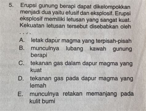 Erupsi Gunung Berapi Dapat Dikelompokkan Studyx