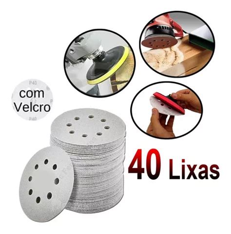 Discos Lixa Velcro Mm Lixadeira Roto Orbital Furos