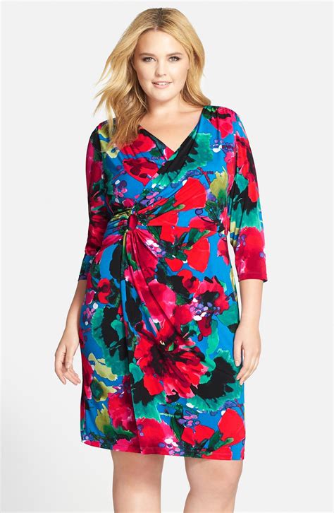 Tahari Floral Print Faux Wrap Dress Plus Size Nordstrom