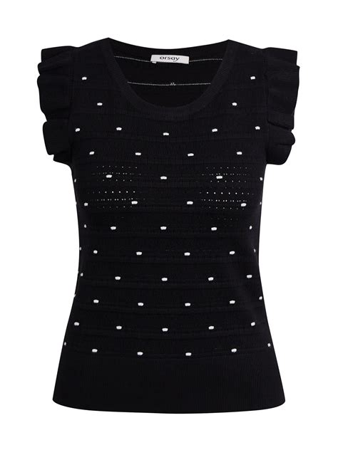 Schwarzes Damen Polka Dot Pullover Shirt Orsay Orsay De Der