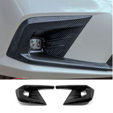 Abs Carbon Fiber Front Fog Light Molding Cover Trim For Honda Civic