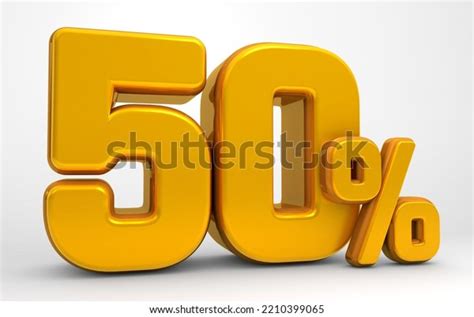 Golden 50 3d Isolated On White Stock Illustration 2210399065 Shutterstock