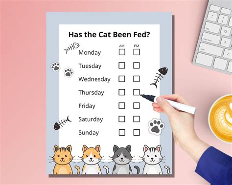 Cat Feeding Schedule Printable Kitten Feeding Schedule Has | Etsy