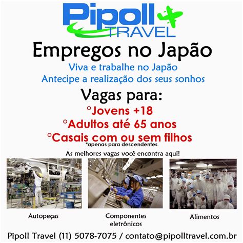 Pipoll Travel Trabalho no Japão Empregos no Japão