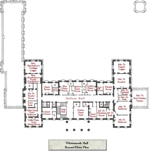 Mansion Floor Plans: Whitemarsh Hall - Wyndmoor, Pennsylvania, USA