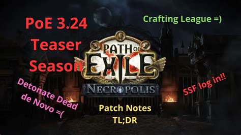 3 24 Path Of Exile Necropolis Patch Notes TL DR YouTube