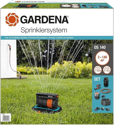 Gardena Sprinklersystem Komplett Set Mit Versenk Viereckregner OS 140