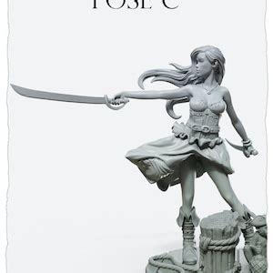 Marina Sexy Pirate Female Miniatures Clothed Or Nude Resin D Printed Pinup Etsy