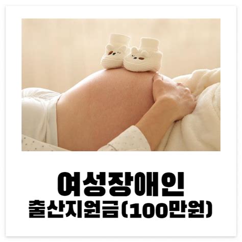 여성 장애인 출산 지원금 태아 1인당 100만원 지원