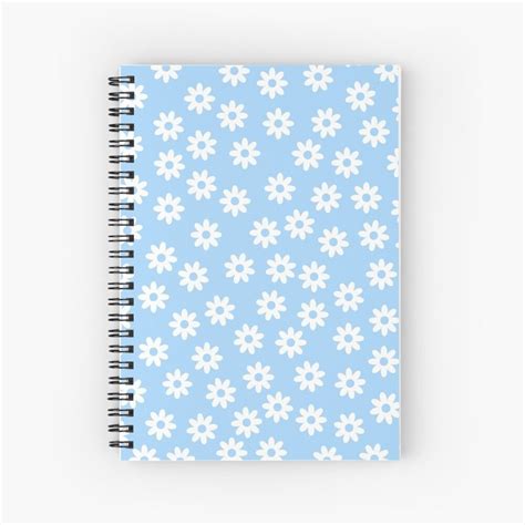 Cute White Flower Pastel Blue Journal For Sale By Trajeado Cute