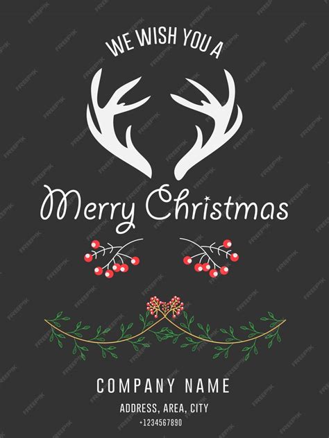 Premium Vector | Corporate merry christmas greeting invitation card