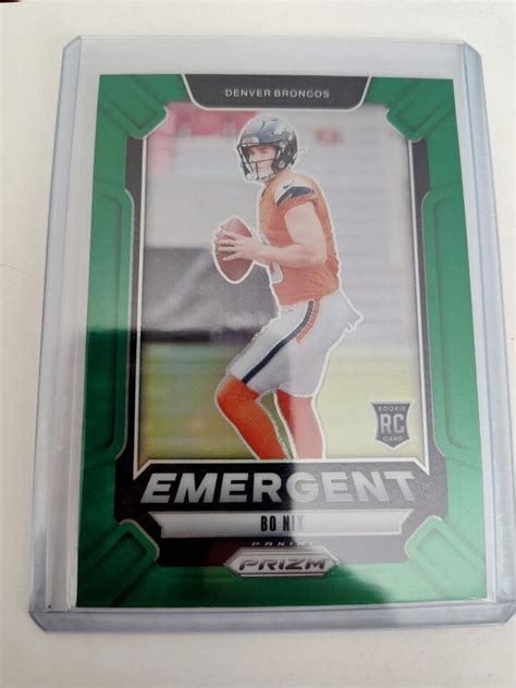 Panini Prizm Bo Nix Emergent Green Prizm Rookie Rc Broncos Ebay