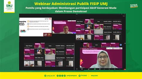 Webinar Prodi Administrasi Publik Umj Bahas Peran Mahasiswa Dalam