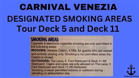 Carnival Venezia Designated Smoking Areas Tour Deck Deck Please