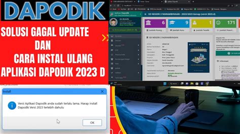 Solusi Gagal Update Dan Cara Instal Ulang Dapodik 2023d Semester Genap