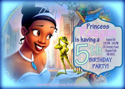 The Princess And The Frog Birthday Party With An Image Of Rapp From