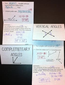 Angle Pair Relationships Foldable By Mrs E Teaches Math Tpt