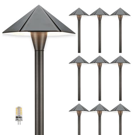 Gardenreet Brass Low Voltage Pathway Lights 12v Outdoor Led Landscape Path Lightsumbrella For